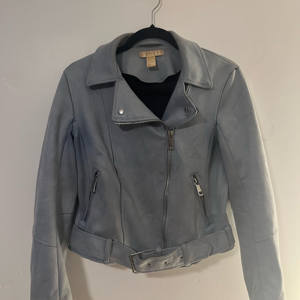 Women's Light Gray Suede Jacket
